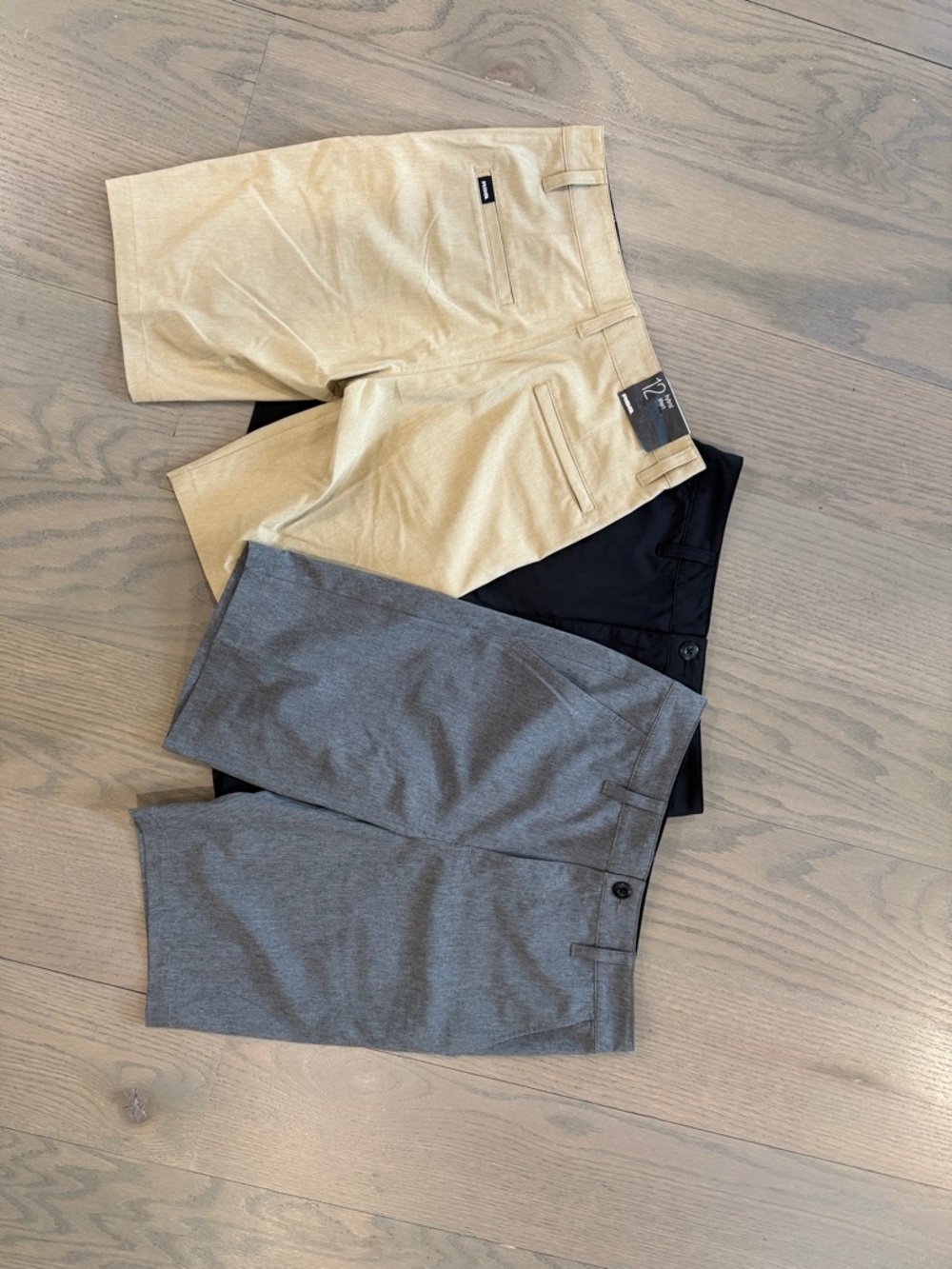 RSQ Kids Hybrid Shorts in Black, Gray, and Tan Size 12